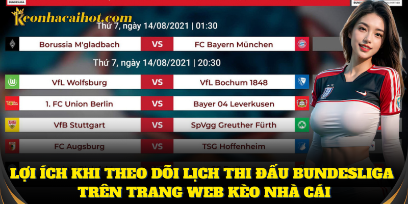 Lịch thi đấu Bundesliga được trang web cập nhật mỗi ngày